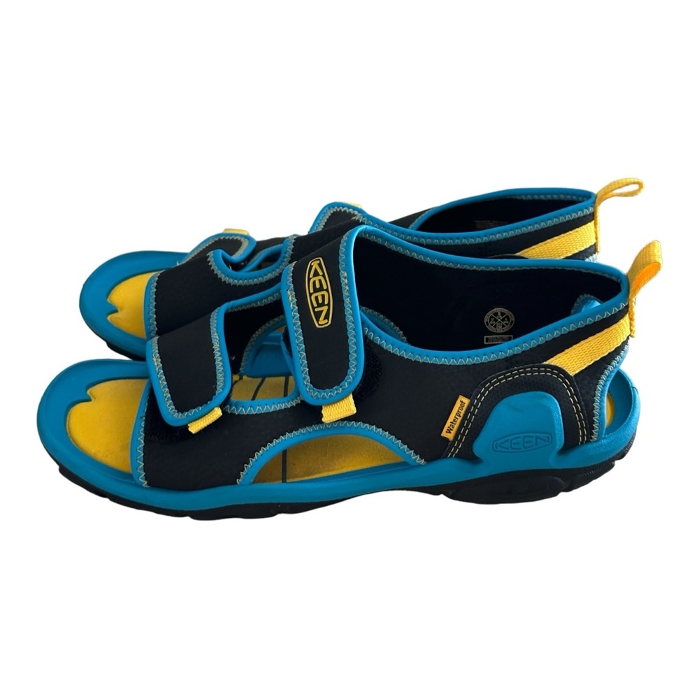 Keen Big Kids Knotch Creek Open Toe Sandals Water Shoes Black Blue Size 5 - Picture 3 of 9